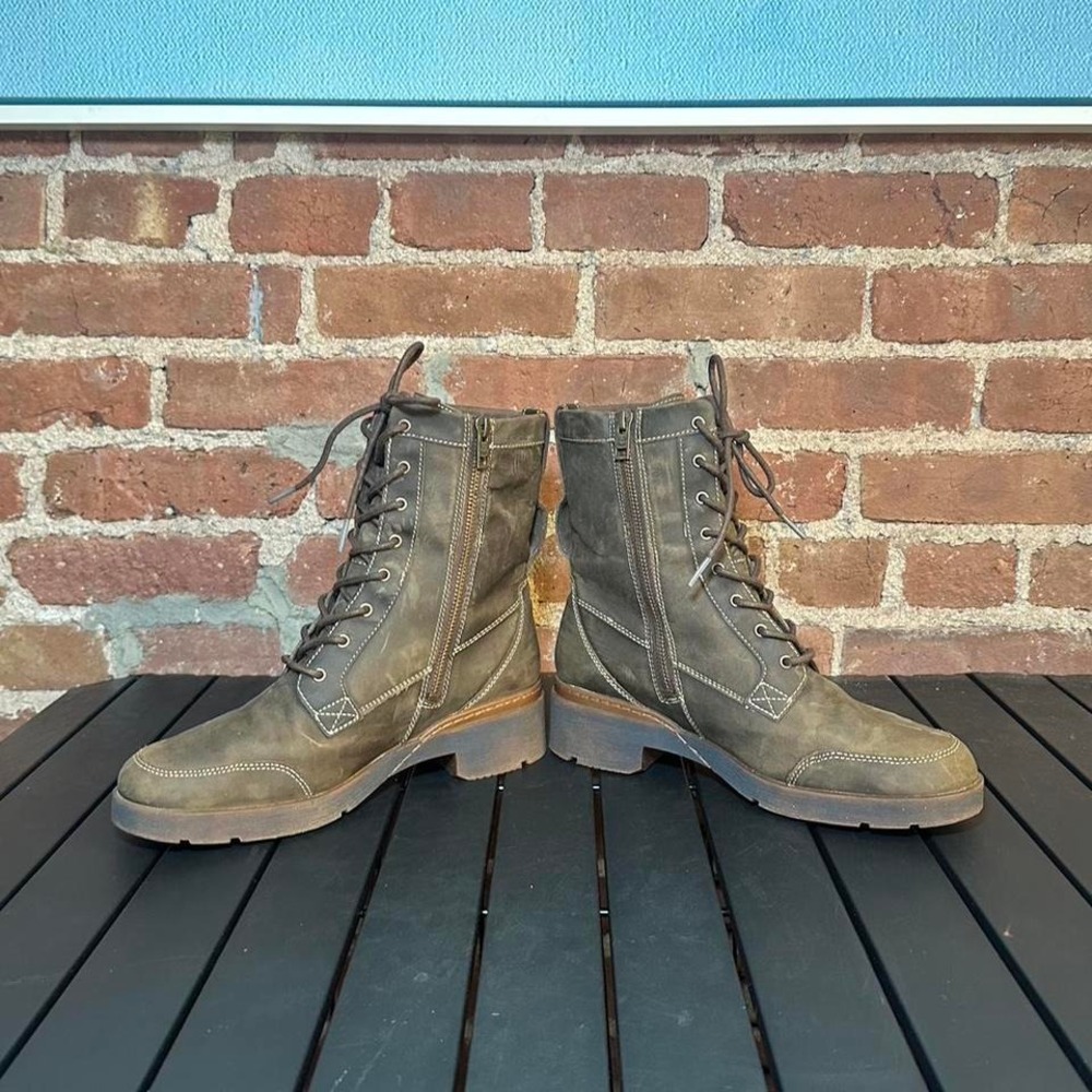 Timberland Army Green Combat Zipper Boot, Women's 8 - Picture 3 of 7